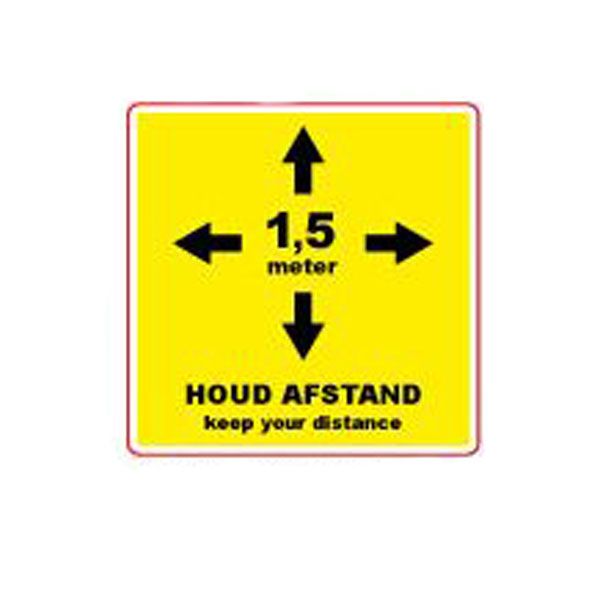 Vakantie schakelaar halen Raamsticker "houd afstand" 300 x 300 mm kopen?